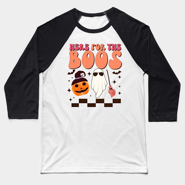 Here For The Boos Baseball T-Shirt by LMW Art